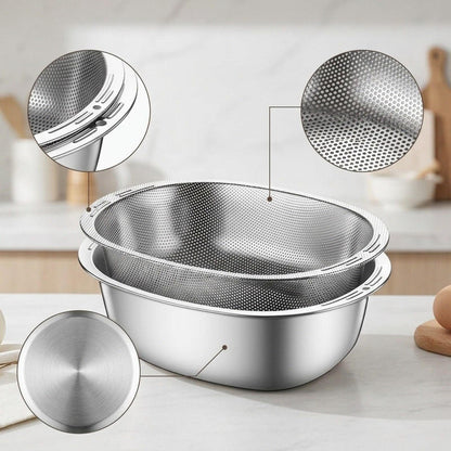 Multi-Function Stainless Steel Colander & Basin Set