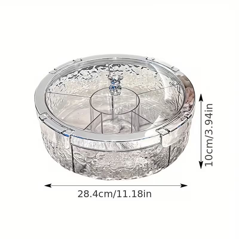 Premium Divided Acrylic Snack Box with Bear Handle - My Store