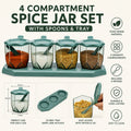 4-Compartment Geometric Spice Jar Set - My Store