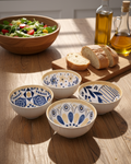 Japanese-Style Floral Ceramic Bowls – Set of 6 - My Store