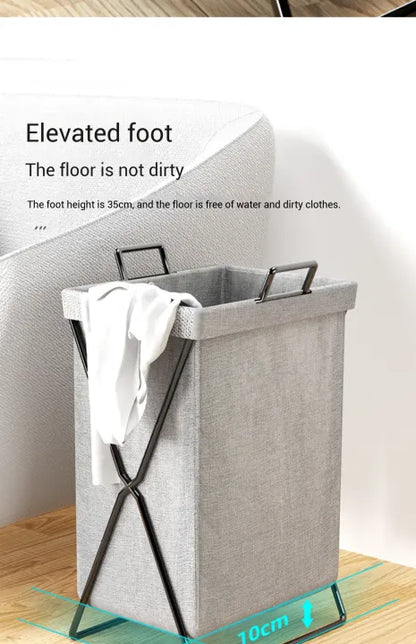 Minimalist X-Frame Folding Laundry Basket & Organizer