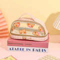 Three Little Cute Double-Layer Pencil Case – Pastel Purple - My Store