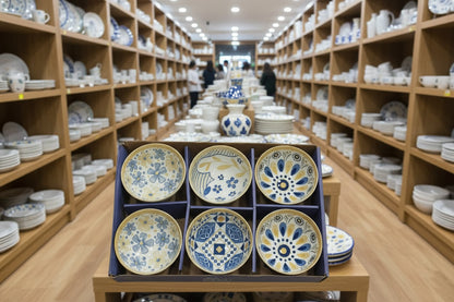Japanese-Style Floral Ceramic Bowls – Set of 6 - My Store