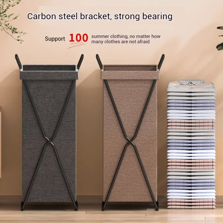 Minimalist X-Frame Folding Laundry Basket & Organizer