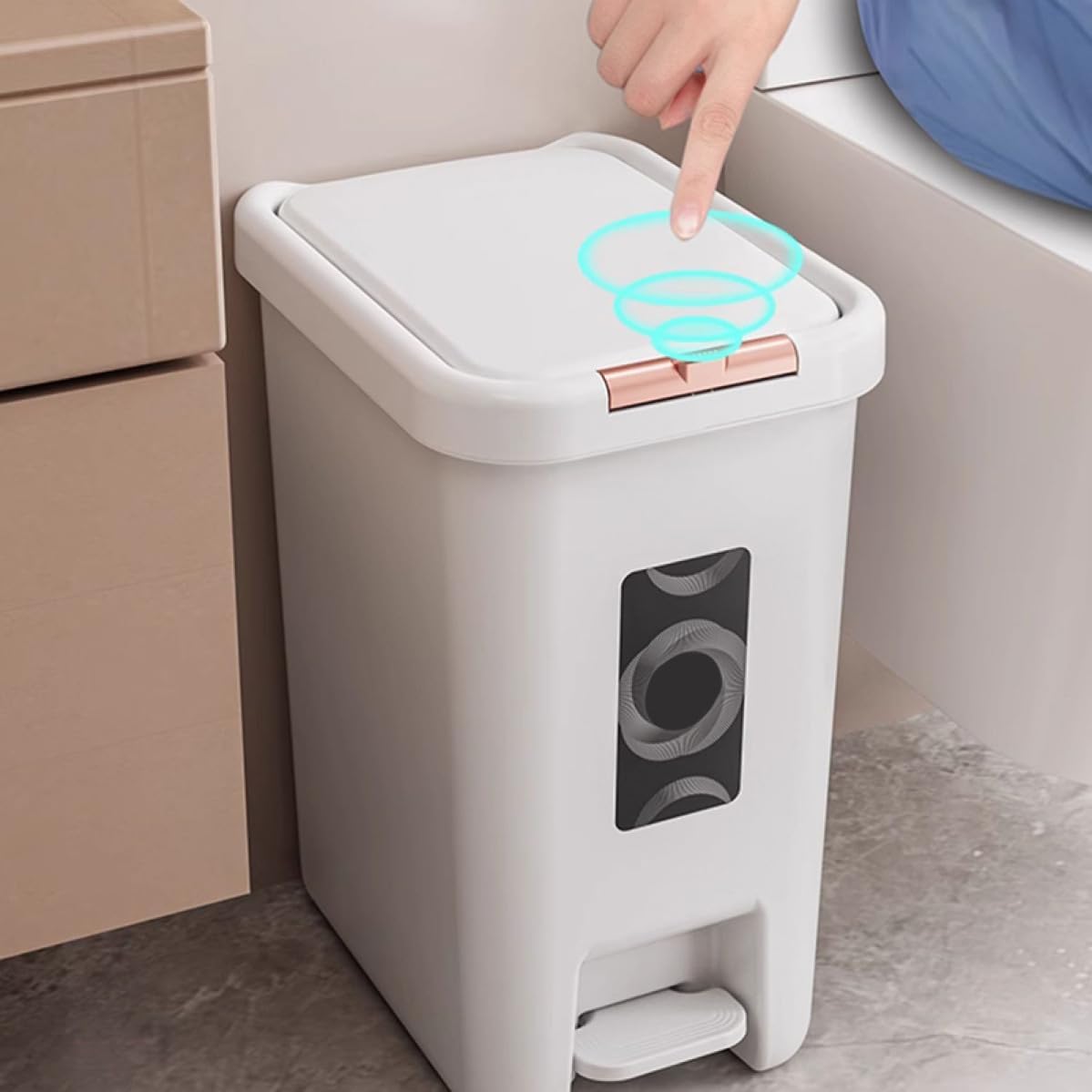 Premium Rectangle Pedal & Press Trash Bin - My Store