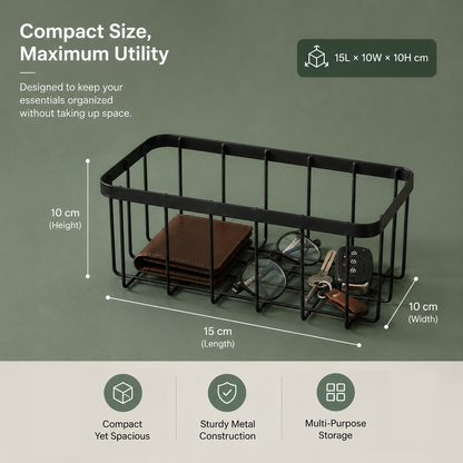 Adhesive Metal Wall-Mounted Storage Basket