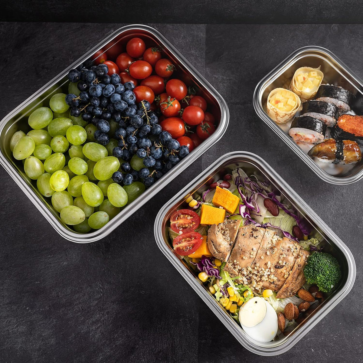 Lock & Store Stainless Steel Food Container Set – 3 Pieces