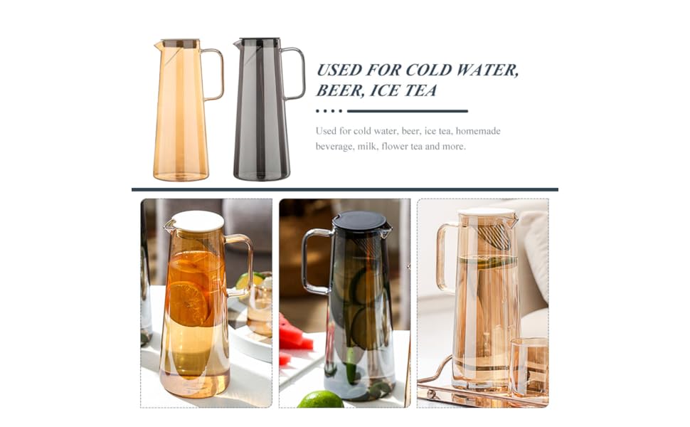 Modern 1800ml Glass Water Pitcher with Stainless Steel Filter - My Store