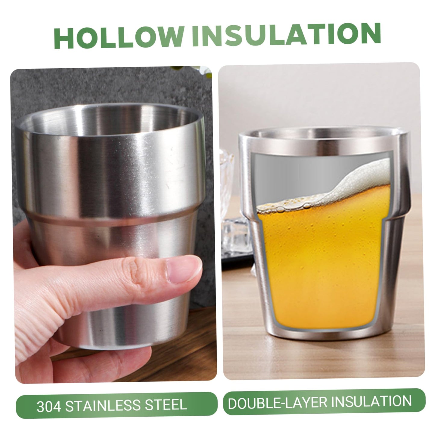Premium 304 Stainless Steel Double-Wall Insulated Tumbler / Glass