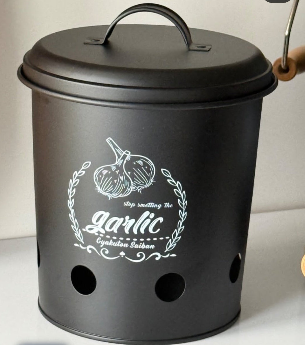 3-Piece Air-Ventilated Metal Canister Set for Potatoes, Onions & Garlic