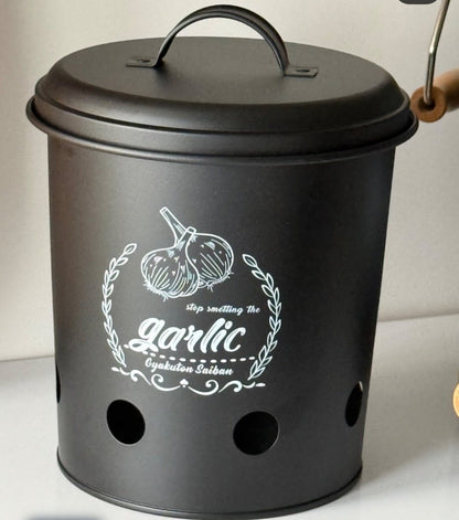 3-Piece Air-Ventilated Metal Canister Set for Potatoes, Onions & Garlic