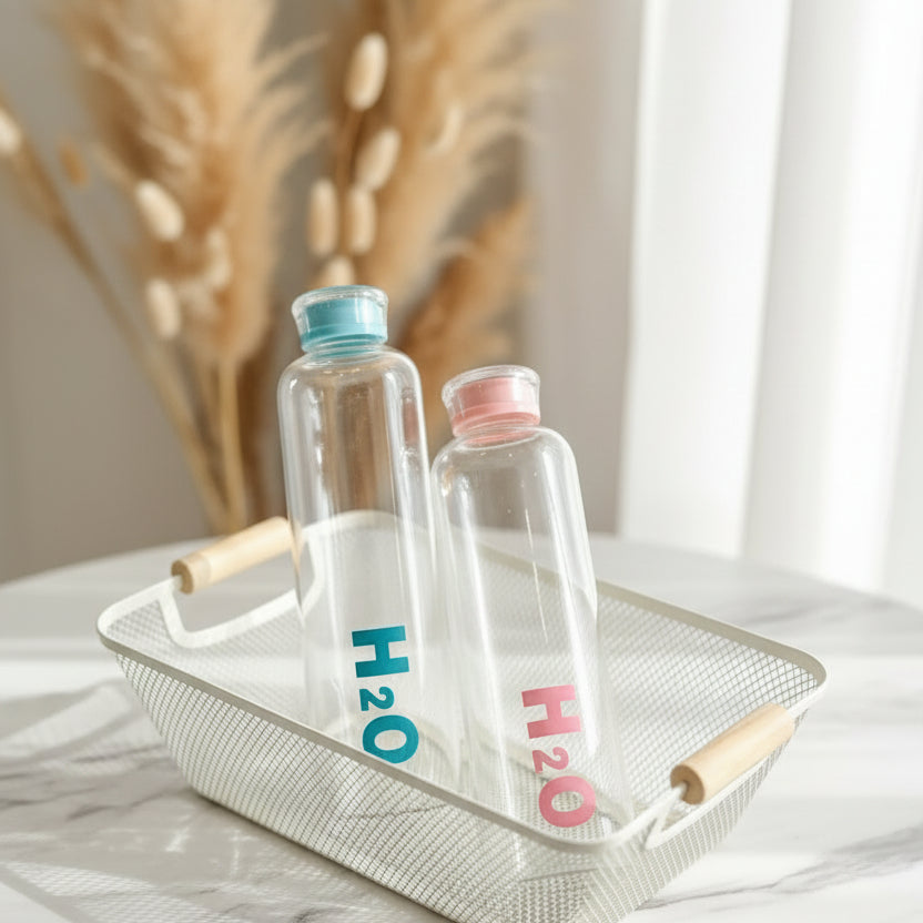 H₂O Signature Clear Glass Water Bottle