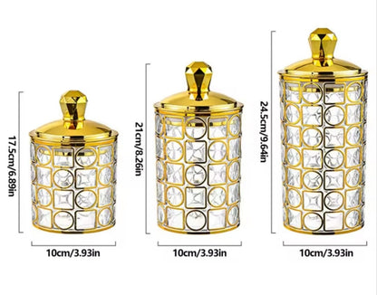 3-Piece Luxury Crystal-Style Airtight Storage Canister Set - My Store