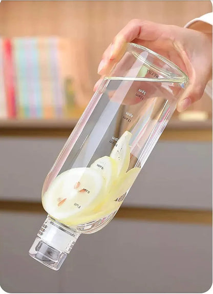 HydrateTime™ Borosilicate Glass Water Bottle with Time Marker