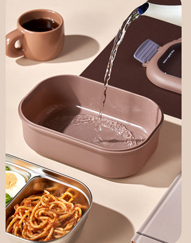 2 Compartments Stainless Steel Lunch Box - My Store