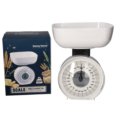 Danny Home Mechanical Kitchen Scale 5KG (Model SS060) – Analog Food Weighing Scale with 1200ml Bowl