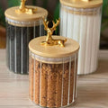 Luxury 3pcs Sealed Jar Set – Deer Head Borosilicate Glass Jars with Lids - My Store