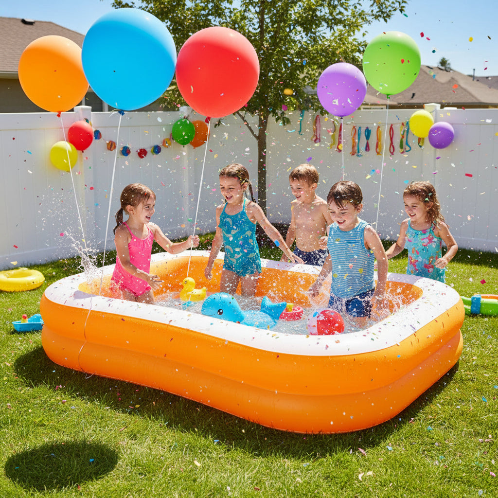 Intex Mandarin Swim Center Family Inflatable Pool (90" x 58" x 18") – Model 57181EP