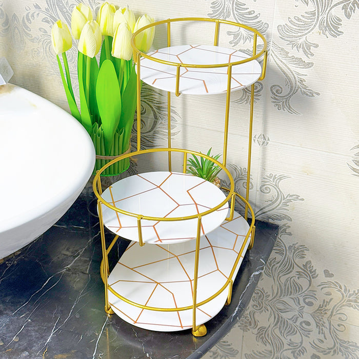 3-Tier Golden Vanity Stand - My Store
