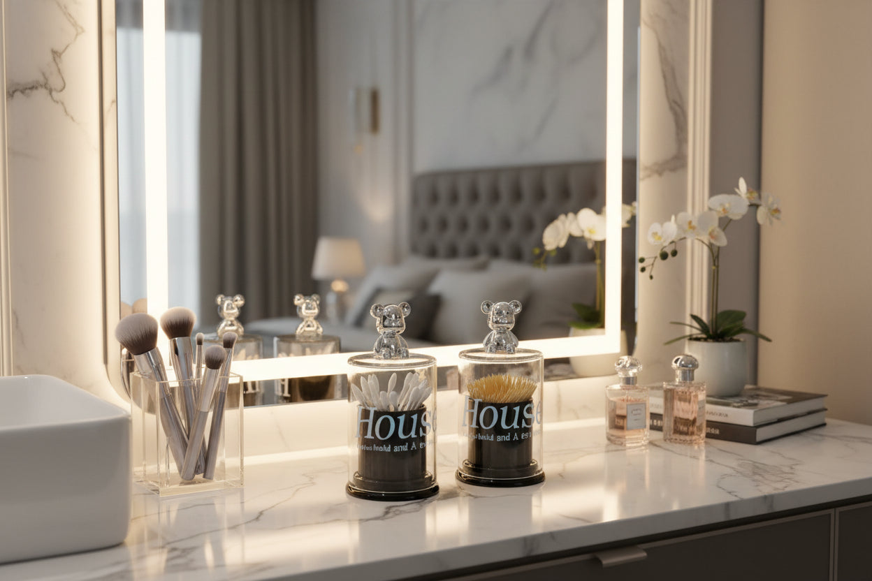 2 Pcs Bear Topped Transparent Organizer - My Store