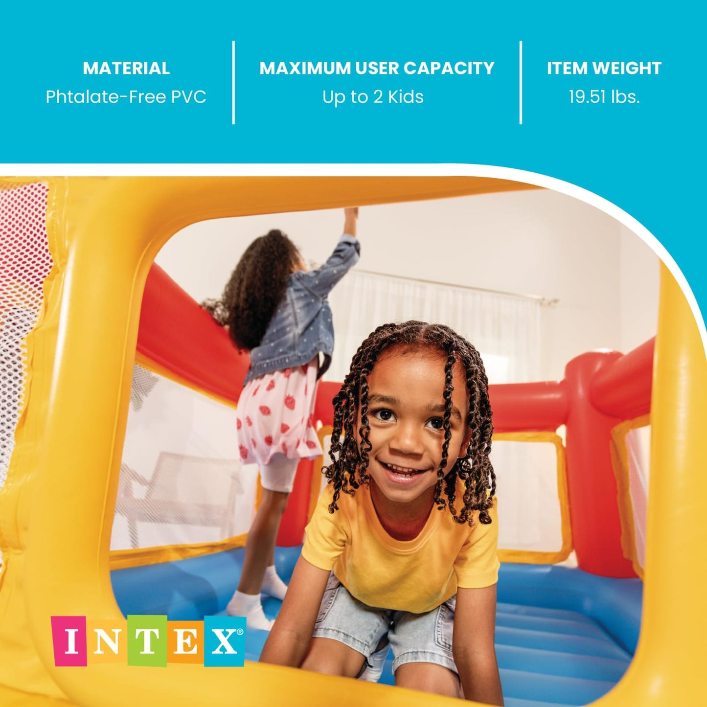 Intex Jump-O-Lene Inflatable Playhouse Bouncer – 5.7ft × 5.7ft