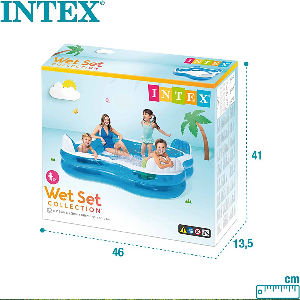 Intex Swim Center Family Lounge Inflatable Pool (2.29m x 2.29m x 66cm)