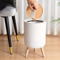 Indoor Trash Bin with Wooden Feet – 7L - My Store