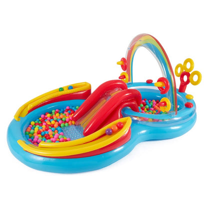 INTEX Rainbow Ring Inflatable Play Center with Water Slide