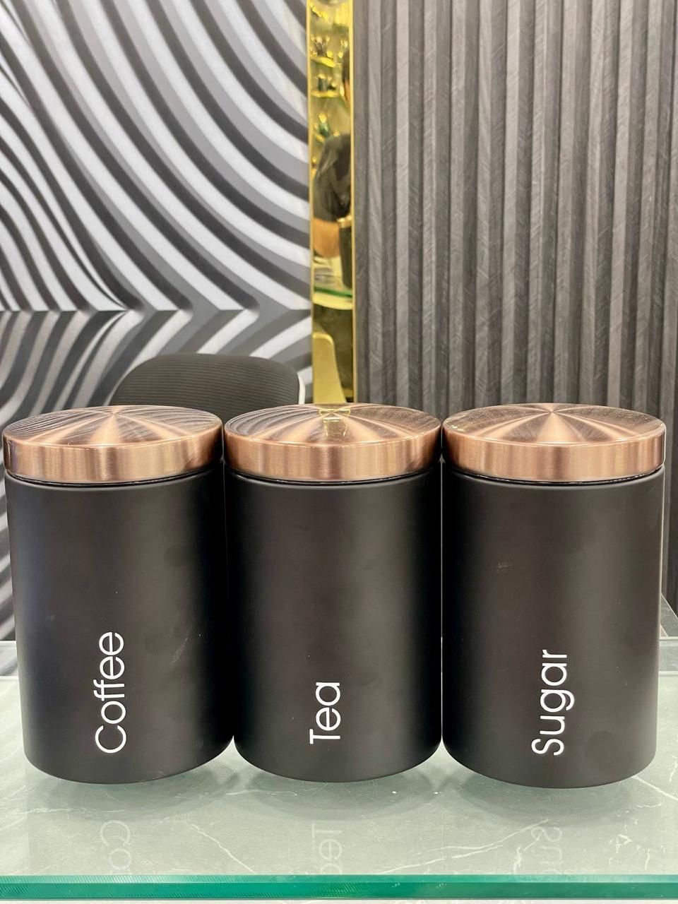 3pcs Canister Set Tea Coffee Sugar Storage  Kitchen Food Canister Jar - My Store