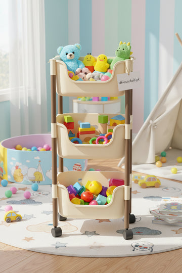 3-Tier Rolling Storage Rack with Wheels - My Store