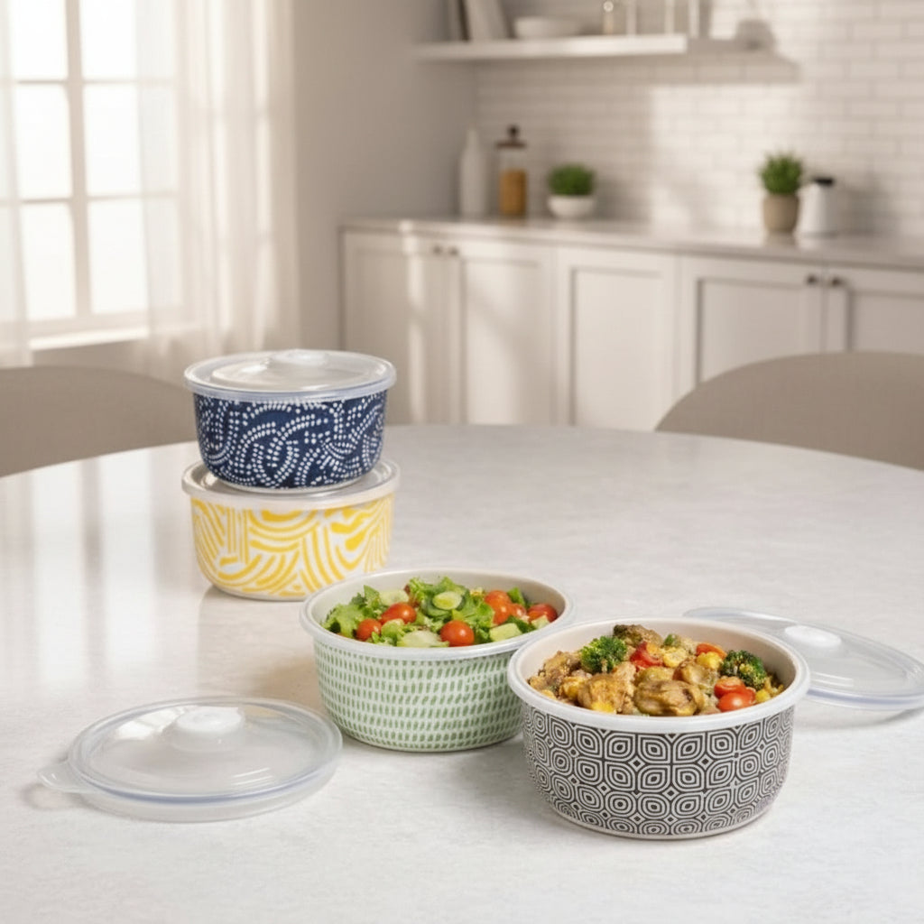 Danny Home 600ml Porcelain Food Container with Lid – BWT30-17
