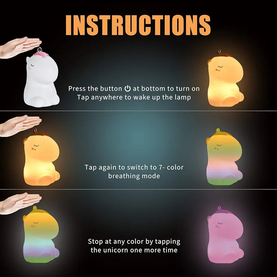Rechargeable Silicone Unicorn LED Night Light - My Store