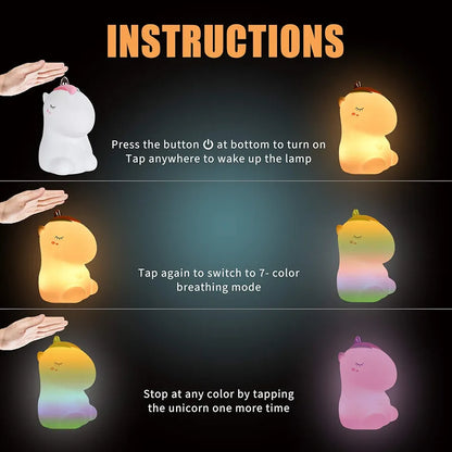 Rechargeable Silicone Unicorn LED Night Light - My Store