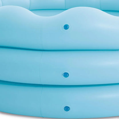 INTEX 66" x 18" Scalloped 3-Ring Inflatable Kids Swimming Pool