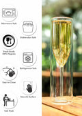 Double-Walled Borosilicate Glass Champagne Flute Set – Pack of 2 - My Store