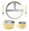 6-Piece Stainless Steel & Silicone Baby Feeding Set - My Store