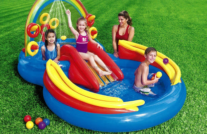 INTEX Rainbow Ring Inflatable Play Center with Water Slide