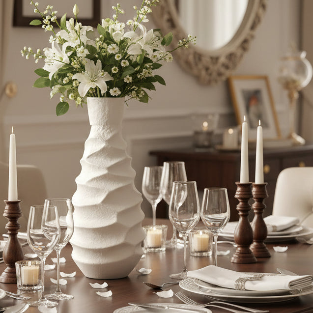 Aesthetic Modern Ceramic Twist Vase – 10 Inch