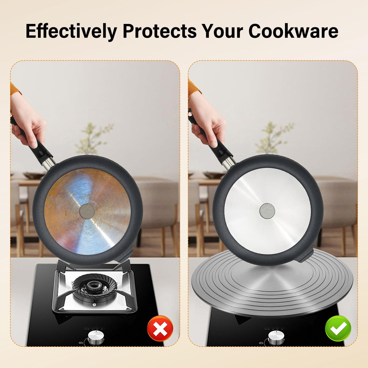 2-in-1 Gas Stove Heat Diffuser & Rapid Defrosting Plate | Cookware Protector
