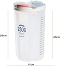 2500ML Plastic 4 Compartment Cereal Food Storage Container Set With Lids, 1pc - My Store