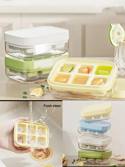 Mini 6-Grid One-Press Ice Cube Maker with Storage Box - My Store