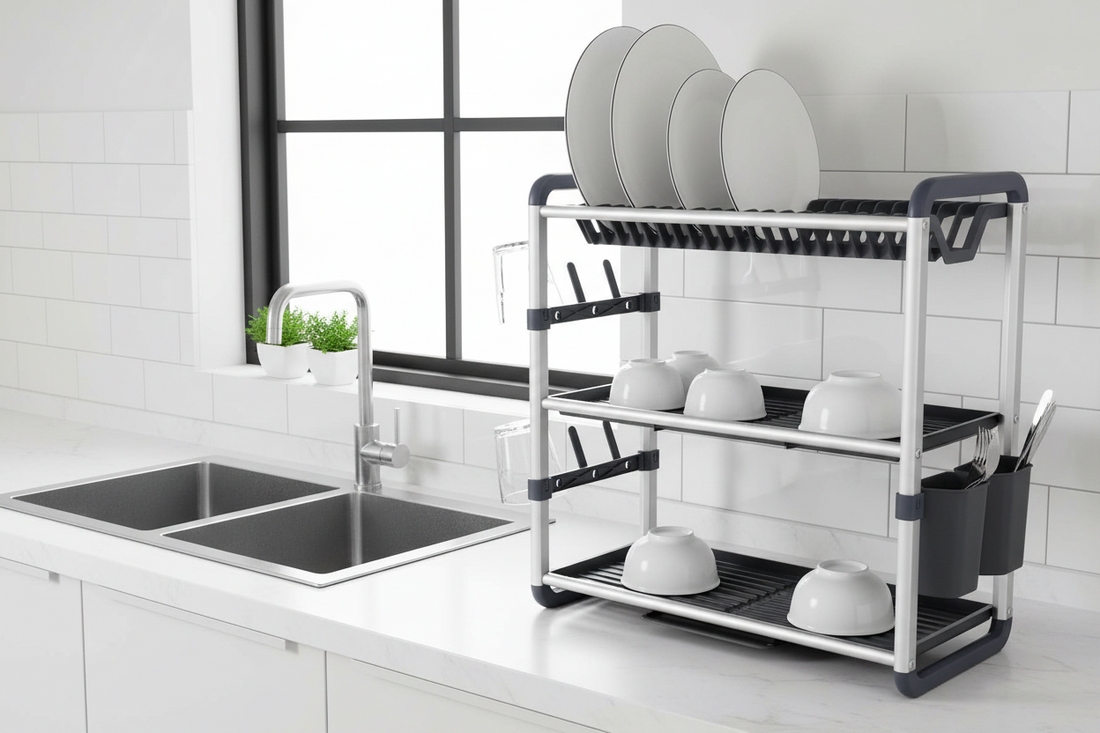 Aluminum 3-Layer Dish Drying Rack - My Store