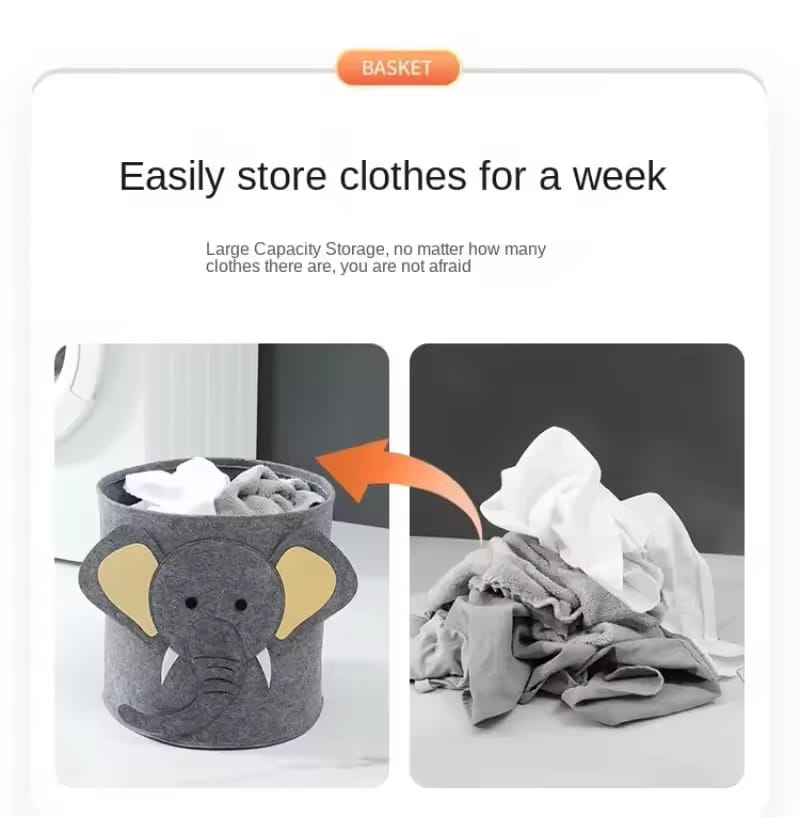 Animal-Themed Felt Storage Basket - My Store