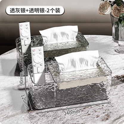 Elegant Ice Crystal Acrylic Tissue Box & Organizer