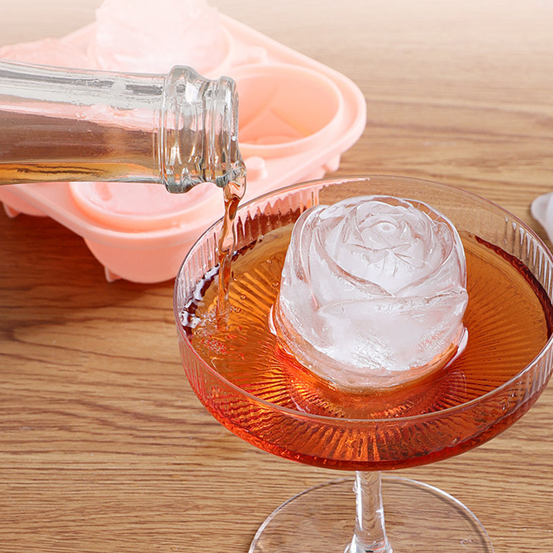 4-Cavity Rose Ice Cube Mold with Lid - My Store