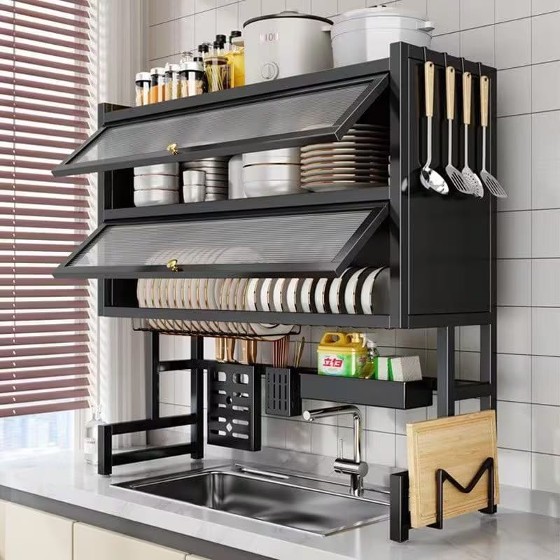Premium Over-the-Sink Dish Drying Rack & Cabinet.