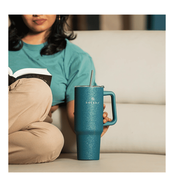 Solara Elixir Tech Insulated Stainless Steel Tumbler with Handle & Straw (1.2L / 40 oz)