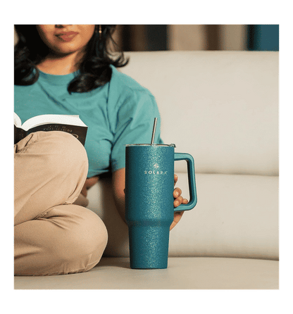 Solara Elixir Tech Insulated Stainless Steel Tumbler with Handle & Straw (1.2L / 40 oz)