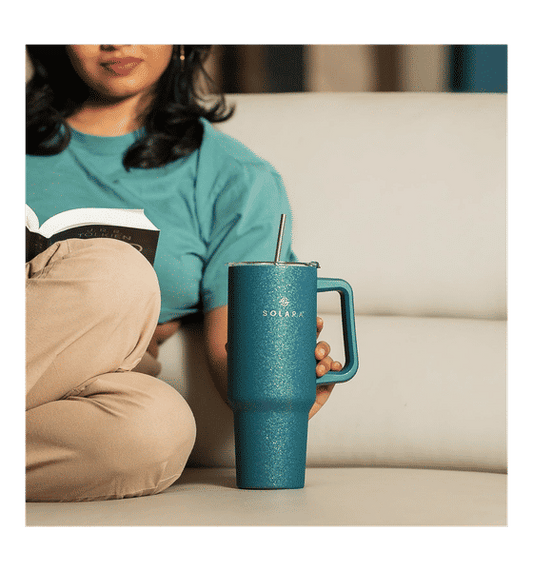 Solara Elixir Tech Insulated Stainless Steel Tumbler with Handle & Straw (1.2L / 40 oz)