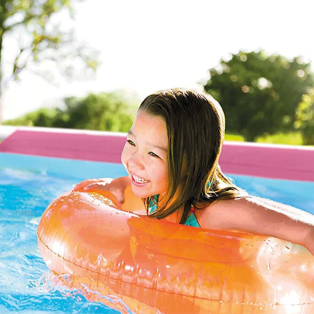 INTEX 8ft × 30" Pink Metal Frame Above Ground Pool